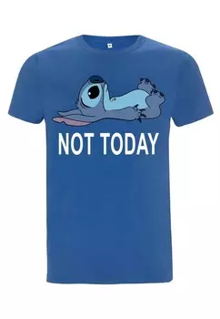 Футболка с принтом DISNEY LILO & STITCH NOT TODAY UNISEX Disney, синий