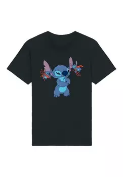 Футболка с принтом DISNEY LILO UND STITCH LITTLE DEVILS F4NT4STIC, черный