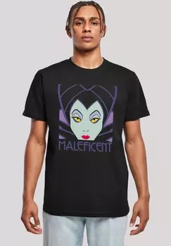 Футболка с принтом DISNEY MALEFICENT CROPPED HEAD F4NT4STIC, черный