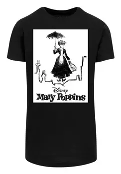 Футболка с принтом DISNEY MARY POPPINS ROOFTOP LANDING WITH SHAPED F4NT4STIC, черный