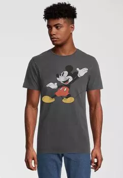 Футболка с принтом Disney Mickey Mouse Posing Re:Covered, Dunkelgrau