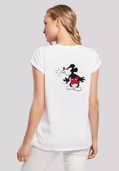 Футболка с принтом DISNEY MICKEY MOUSE TONGUE ON BACK WITH EXTENDED SH F4NT4STIC, цвет white
