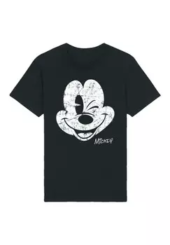 Футболка с принтом DISNEY MICKY MAUS GESICHT VINTAGE LOOK F4NT4STIC, черный
