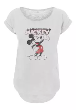 Футболка с принтом DISNEY MICKY MAUS PRESENTS PREMIUM FILM MOVIE TV COMIC FAN MER F4NT4STIC, белый