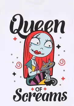 Футболка с принтом DISNEY NIGHTMARE BEFORE CHRISTMAS QUEEN OF SCREAMS Henry Tiger, белый