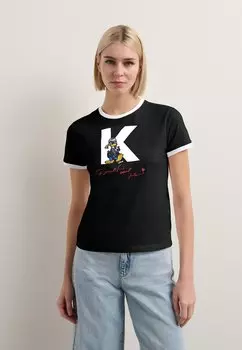 Футболка с принтом DISNEY PETITE KARL LAGERFELD, черный