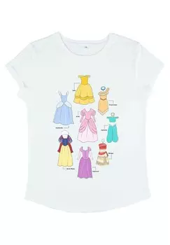 Футболка с принтом DISNEY PRINCESS TEXTBOOK DRESSES Disney, белый