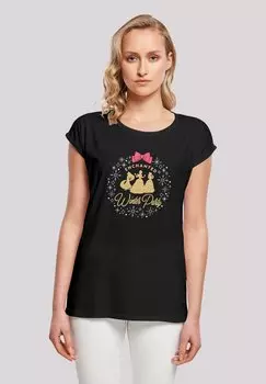 Футболка с принтом DISNEY PRINZESSIN ENCHANTED WINTER PAR F4NT4STIC, черный
