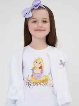 Футболка с принтом Disney Rapunzel Princess Monnalisa, белый
