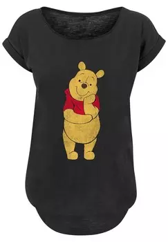 Футболка с принтом DISNEY WINNIE THE POOH CLASSIC WITH LONG SLUB F4NT4STIC, черный
