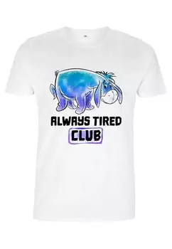 Футболка с принтом DISNEY WINNIE THE POOH EEYORE TIRED CLUB UNISEX Henry Tiger, белый