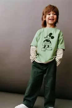 Футболка с принтом disney ZARA, светло-зеленый