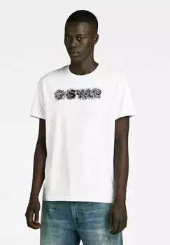 Футболка с принтом DISTRESSED LOGO G-Star, цвет white