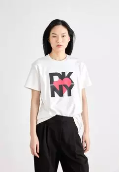 Футболка с принтом Dkny, белый