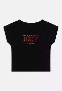 Футболка с принтом DKNY, черный