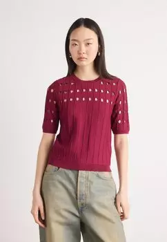 Футболка с принтом DKNY, темно-красный