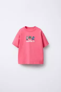 Футболка с принтом для серфинга ZARA, цвет Fuchsia