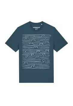 Футболка с принтом DOGS watapparel, бирюзовый