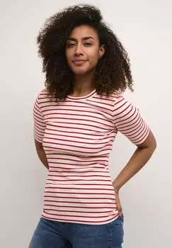 Футболка с принтом DOLLY Culture, цвет white red stripe