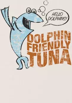 Футболка с принтом DOLPHIN FRIENDLY TUNA Henry Tiger, кремовый