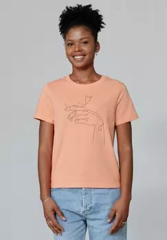 Футболка с принтом DON'T HURT YOURSELF watapparel, светло-розовый