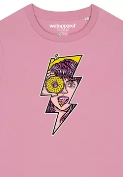 Футболка с принтом DONUT watapparel, светло-розовый