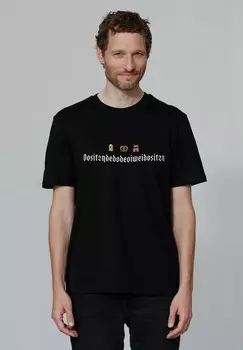 Футболка с принтом DOSITZNDEDODEOIWEIDOSITZN watapparel, черный