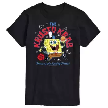 Футболка с принтом "Доставка из Красти Крабс" SpongeBob SquarePants для больших размеров Licensed Character, черный