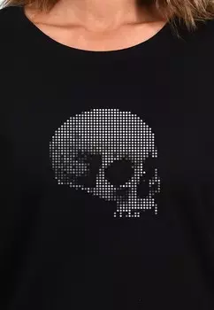Футболка с принтом DOTTED SKULL Mamino, черный