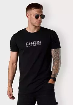 Футболка с принтом DOUBLE LETTERING ESTEEM, черный