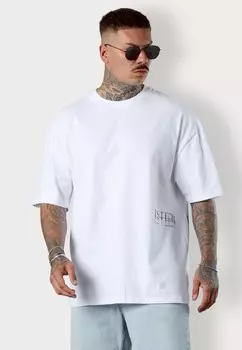 Футболка с принтом DOUBLE LETTERING OVERSIZED ESTEEM, белый