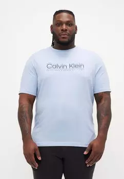 Футболка с принтом DOUBLE LOGO Calvin Klein, светло-голубой