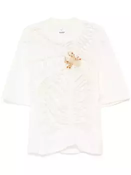 Футболка с принтом Doublet, белый