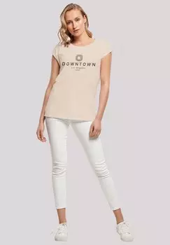 Футболка с принтом DOWNTOWN LA SHORT SLEEVE F4NT4STIC, песочный