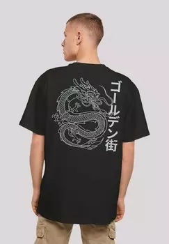 Футболка с принтом DRACHE GOLDEN GAI F4NT4STIC, черный