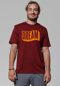 Футболка с принтом DREAM watapparel, темно-красный