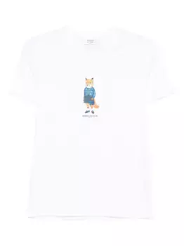 Футболка с принтом Dressed Fox Maison Kitsun, белый