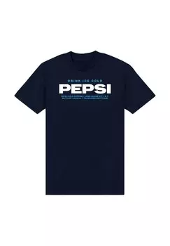 Футболка с принтом DRINK ICE COLD PEPSI Henry Tiger, темно-синий
