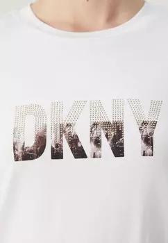 Футболка с принтом Drip DKNY, белая