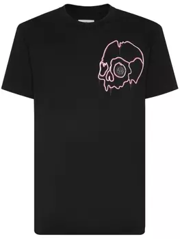 Футболка с принтом Dripping Skull Philipp Plein, черный