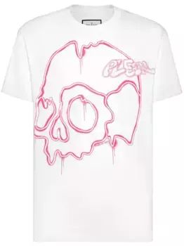 Футболка с принтом Dripping Skull Philipp Plein, белый
