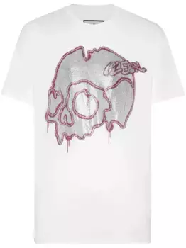 Футболка с принтом Dripping Skull Philipp Plein, белый