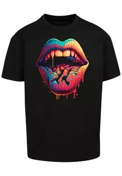 Футболка с принтом DROOLING LIPS F4NT4STIC, черный