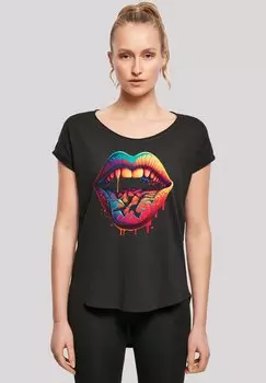 Футболка с принтом DROOLING LIPS F4NT4STIC, черный