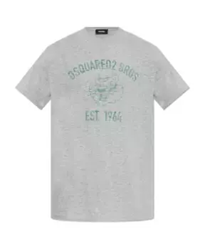 Футболка с принтом Dsquared2, серый