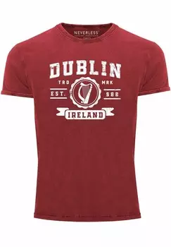 Футболка с принтом DUBLIN IRLAND RETRO DESIGN Neverless, красный