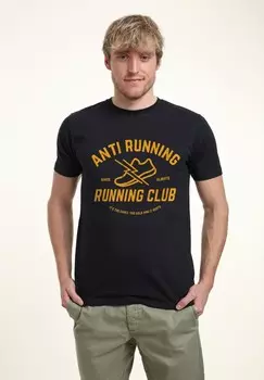 Футболка с принтом DUKE SONS ANTI RUNNING CLUB Henry Tiger, темно-синий