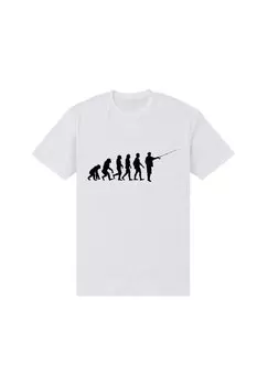 Футболка с принтом Duke Sons Fishing Evolution Henry Tiger, белая