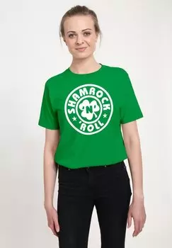 Футболка с принтом DUKE & SONS SHAMROCK & ROLL Henry Tiger, зеленый