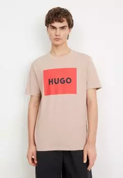Футболка с принтом Dulive HUGO, цвет medium beige